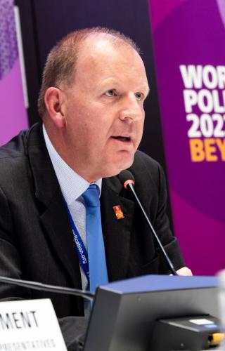 Aidan O'Leary, Director for Polio Eradication at WHO, speaks at Rotary’s World Polio Day 2022 and Beyond: